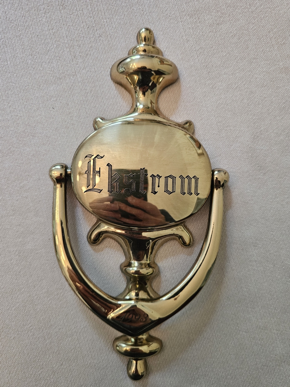 New In Box Brass Personalized G&D Spain Door Knocker